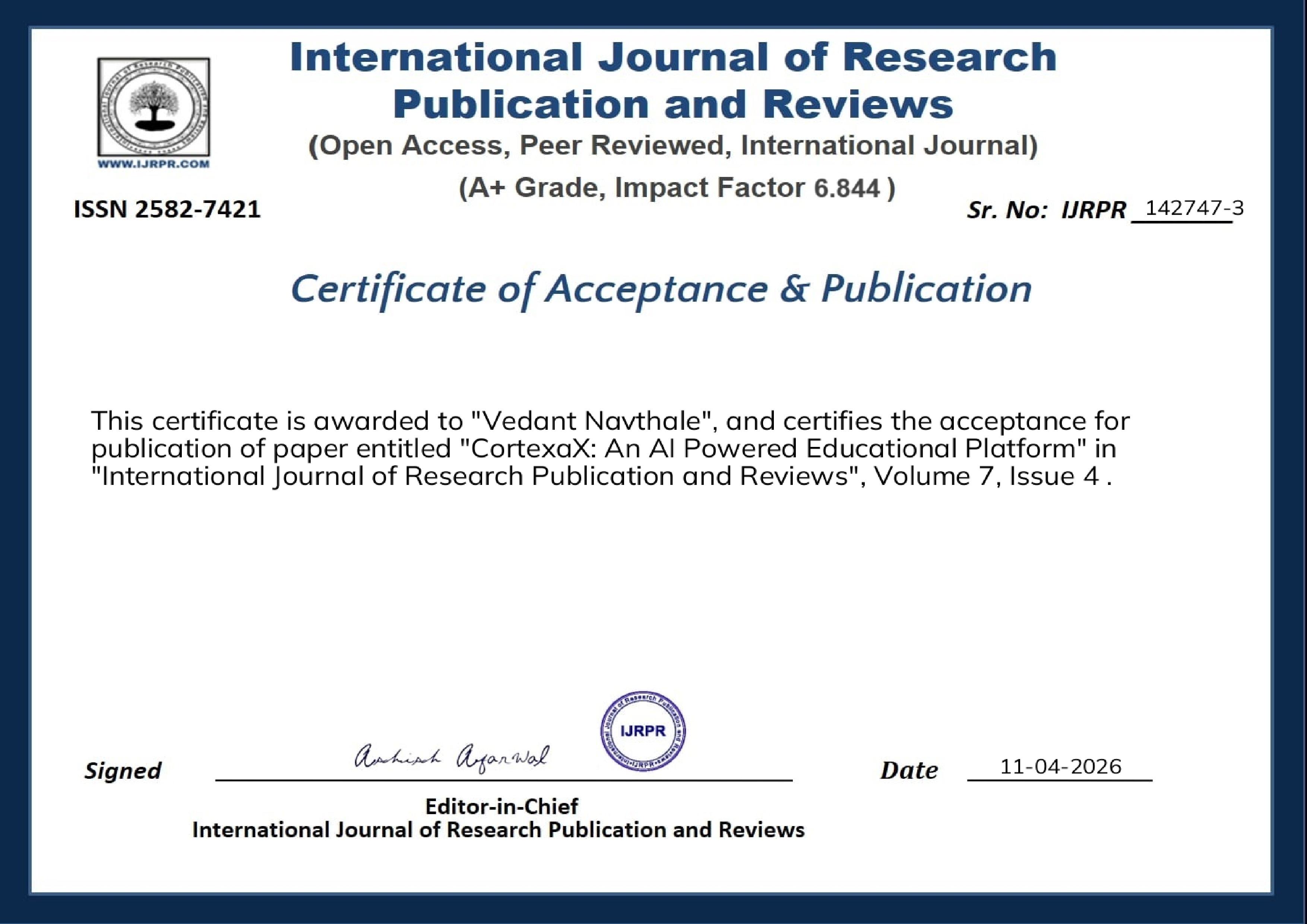 Research Publication — CortexaX